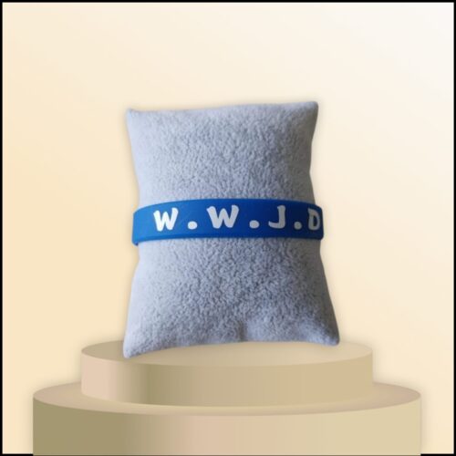 Blauwe Armband met de Tekst WWJD