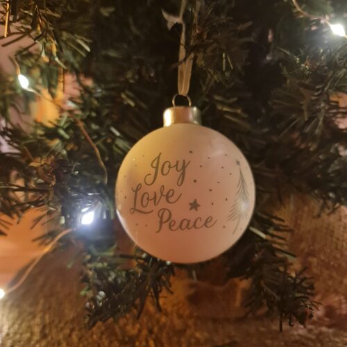 Joy Love Peace kerstbal