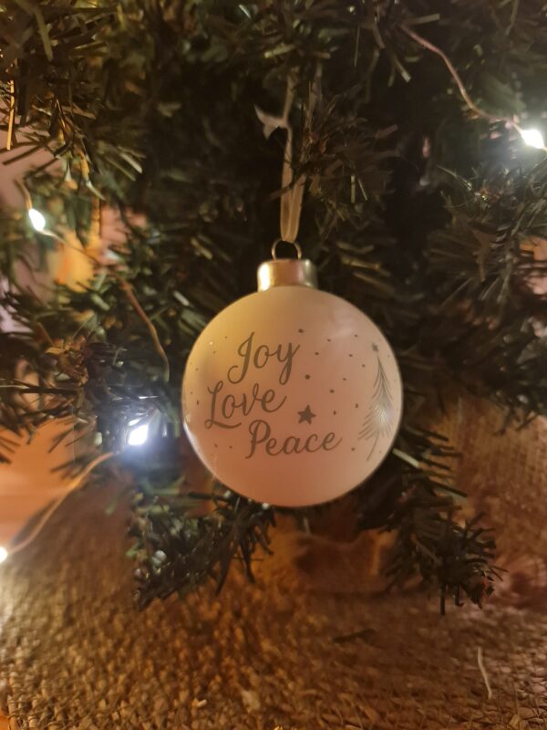 Joy Love Peace kerstbal