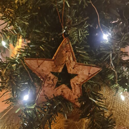 vijfhoekige houten kerstster