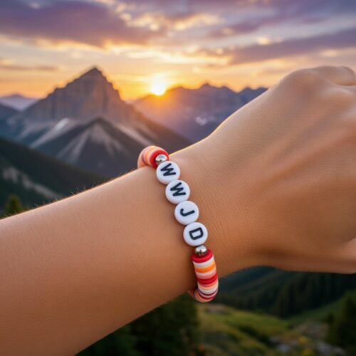 Wit Oranje Rode Gele WWJD Armband