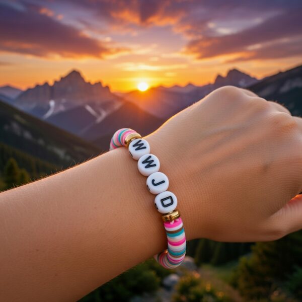 Roze Witte Rode Blauwe WWJD Armband