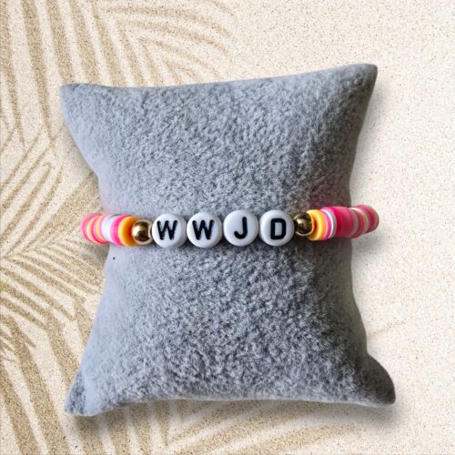 Geel Roze Witte WWJD Armband