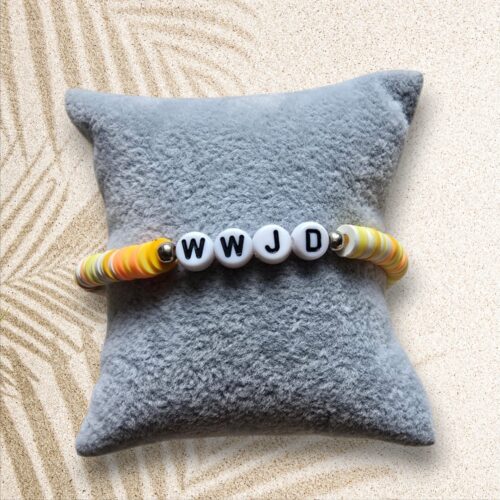 elastische kralenarmband met WWJD