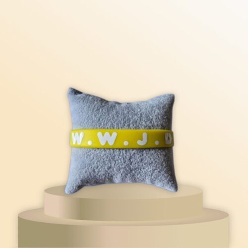 Gele Siliconen WWJD Armband