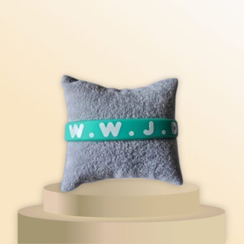 Mintgroene WWJD Siliconen Armband