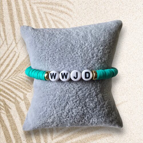 Groene WWJD Heishi Armband