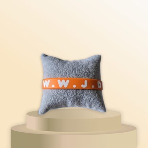 Oranje WWJD Siliconen Armband Dikke Letters