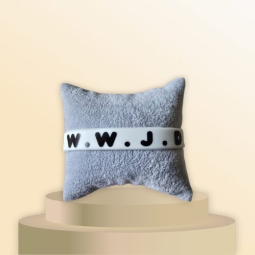 Witte Siliconen WWJD Armband