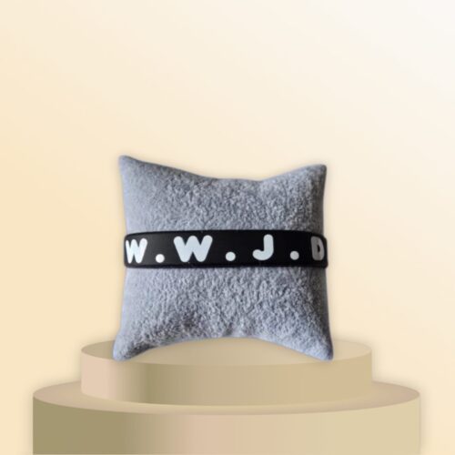 Zwarte WWJD Siliconen Armband