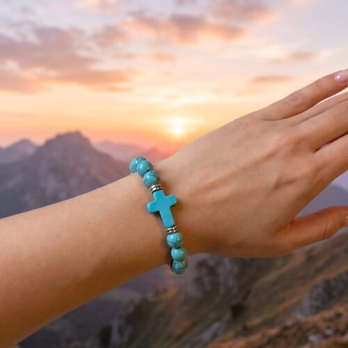 Armband met turquoise-look kralen