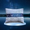 lint donker blauw wwjd 2 Donkerblauwe WWJD Stoere letter Armband