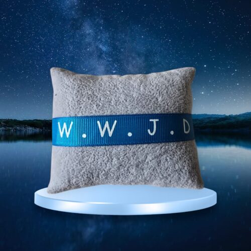 Blauwe WWJD Lint Armband