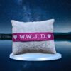 lint donker roze hart Roze WWJD Lint hart Armband