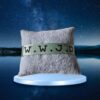 lint grijs-groen wwjs zwarte letters Grijs-Groen WWJD Lint Armband