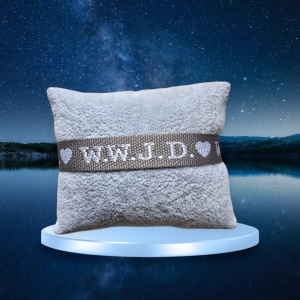 lint grijs wwjd Grijs WWJD Lint hart Armband