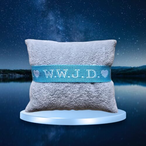 Lichtblauw WWJD Lint hart Armband