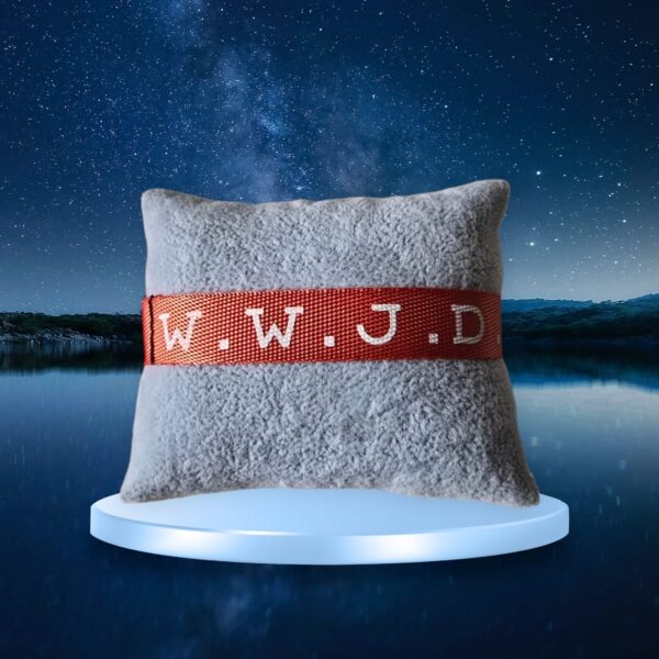 lint oranje wwjd witte dunne letters Oranje WWJD Witte Letters Lint Armband