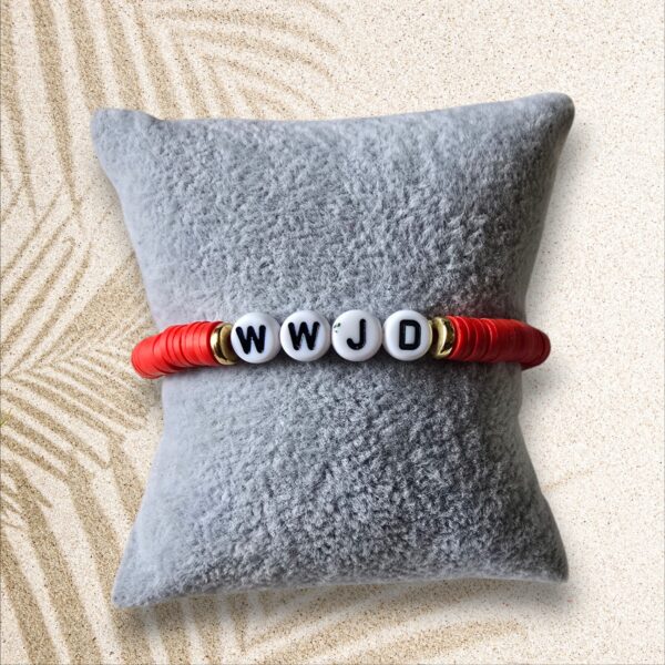 Rode WWJD Heishi Armband